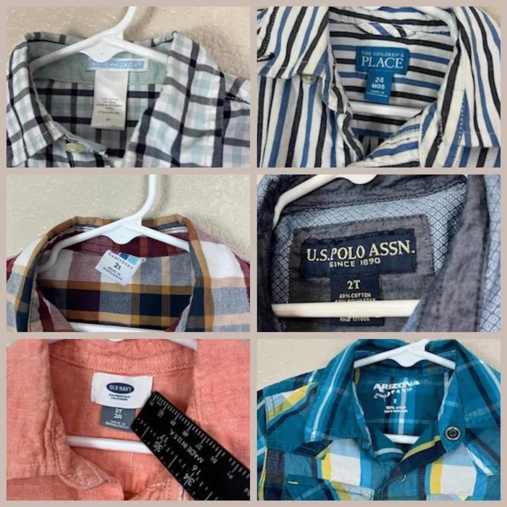 Lot of 6 Baby Boys Multicolor Bottom Shirts Size‎ 22 Months Summer